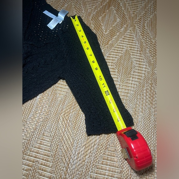 JH Collectibles Vintage Women's Black Crotchet Knit Cardigan, Size L - Picture 10 of 10